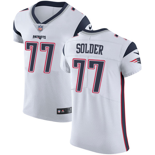 Nike Patriots #77 Nate Solder White Men's Stitched NFL Vapor Untouchable Elite Jersey - Click Image to Close
